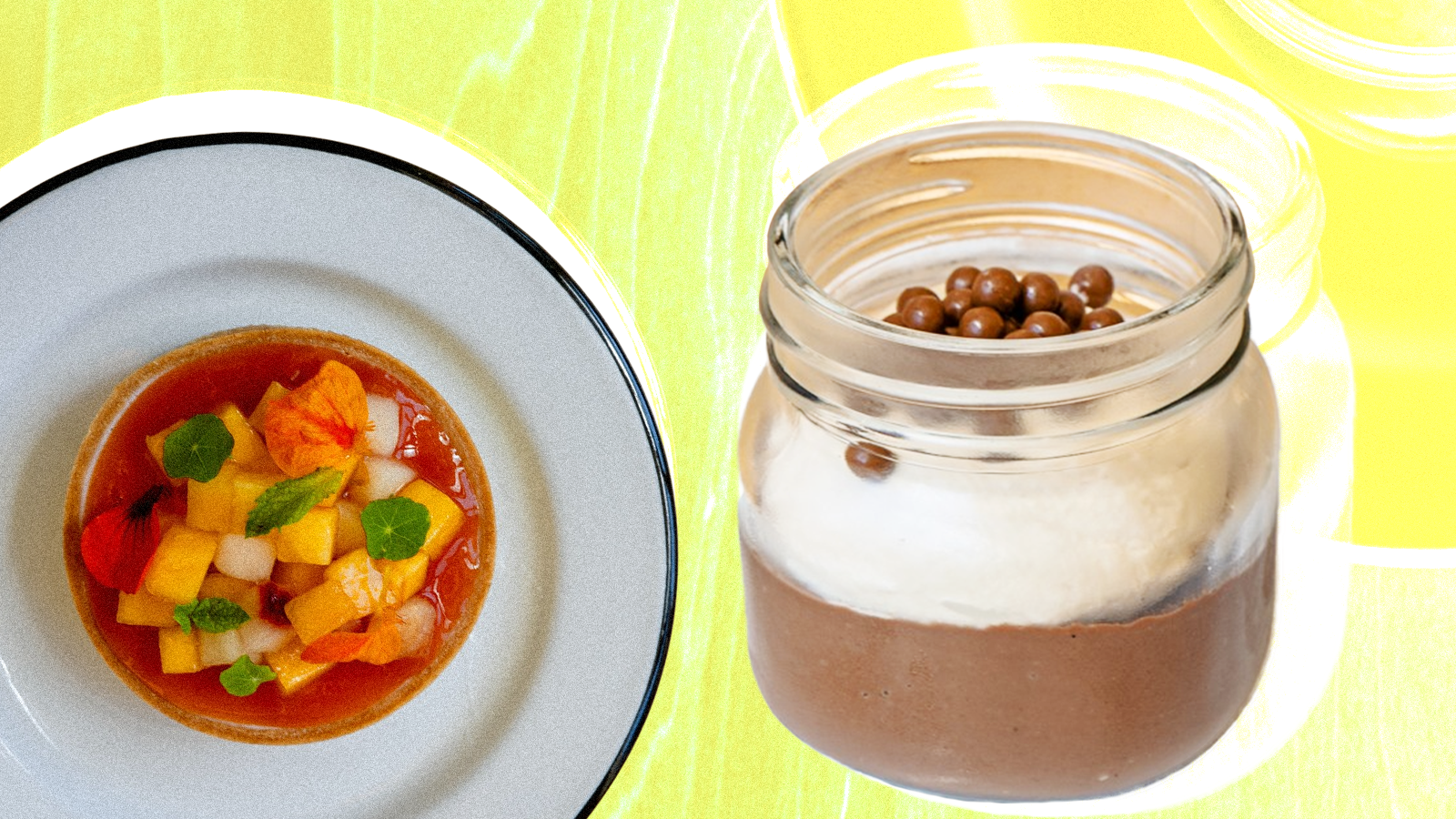 a panna cotta and a pot de creme